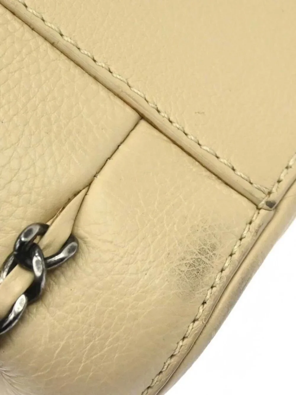 Chanel Beige Calfskin Chain Handbag